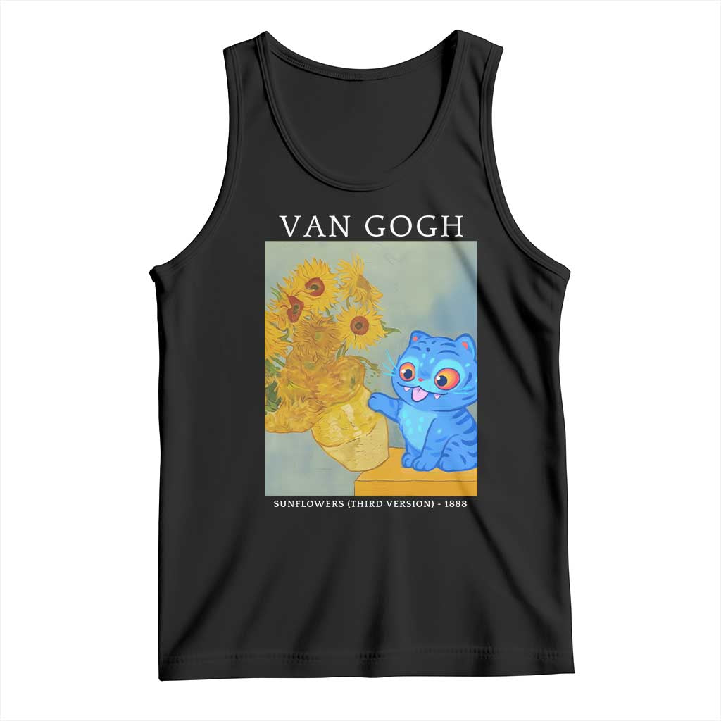 Van Gogh Kpop Fan Tank Top Blue Tiger Vintage Art Sunflower Cat TS10 Black Print Your Wear