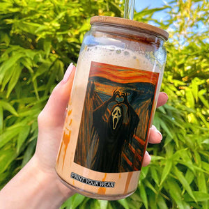 Ghost Heart Hands Glass Can Scary Face Horror Halloween TS10 Black Print Your Wear