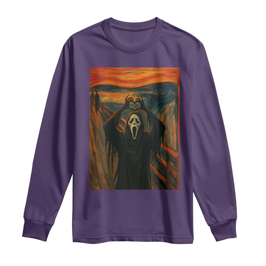 Ghost Heart Hands Long Sleeve Shirt Scary Face Horror Halloween TS10 Purple Print Your Wear