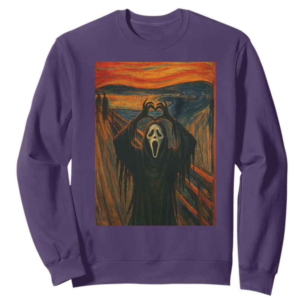 Ghost Heart Hands Sweatshirt Scary Face Horror Halloween TS10 Purple Print Your Wear