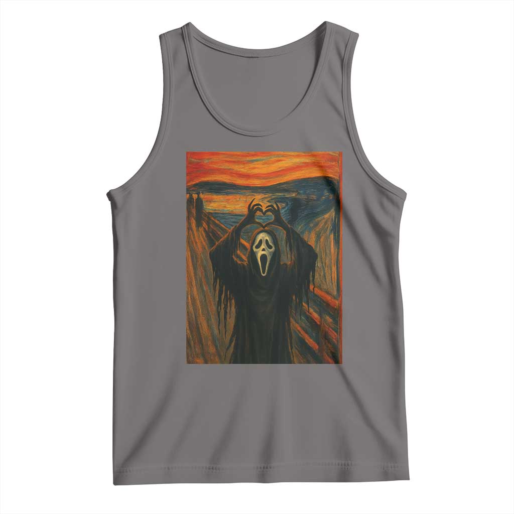 Ghost Heart Hands Tank Top Scary Face Horror Halloween TS10 Deep Heather Print Your Wear
