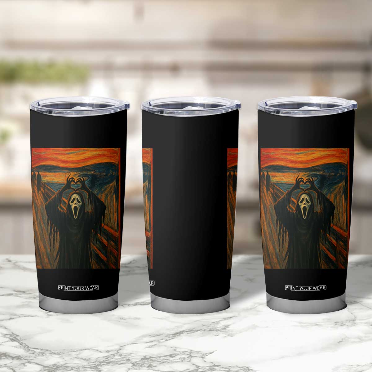 Ghost Heart Hands Tumbler Cup Scary Face Horror Halloween TS10 Print Your Wear