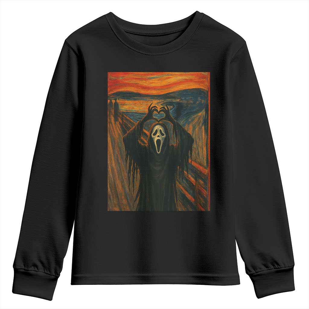 Ghost Heart Hands Youth Sweatshirt Scary Face Horror Halloween TS10 Black Print Your Wear