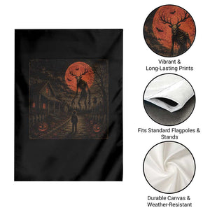 Wendigo Halloween Garden Flag Vintage Deer Skull Spooky Night Graphic TS10 Print Your Wear