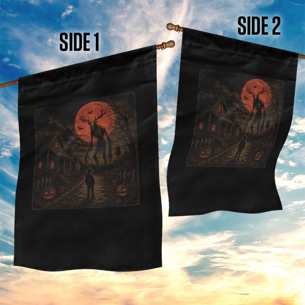 Wendigo Halloween Garden Flag Vintage Deer Skull Spooky Night Graphic TS10 Print Your Wear