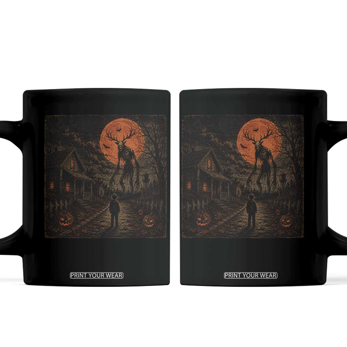 Wendigo Halloween Coffee Mug Vintage Deer Skull Spooky Night Graphic TS10 Black Print Your Wear