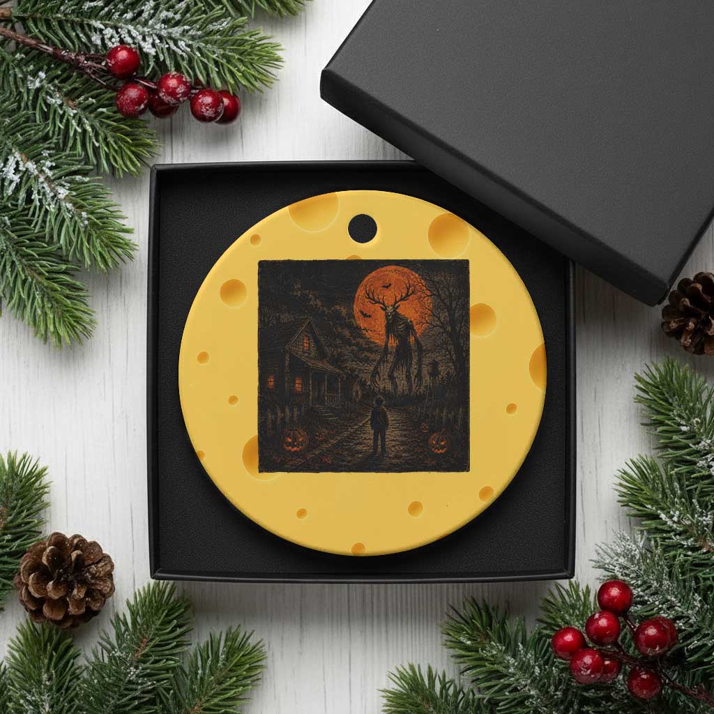 Wendigo Halloween Ceramic Ornament Vintage Deer Skull Spooky Night Graphic TS10 1pc Yellow Cheese Print Your Wear