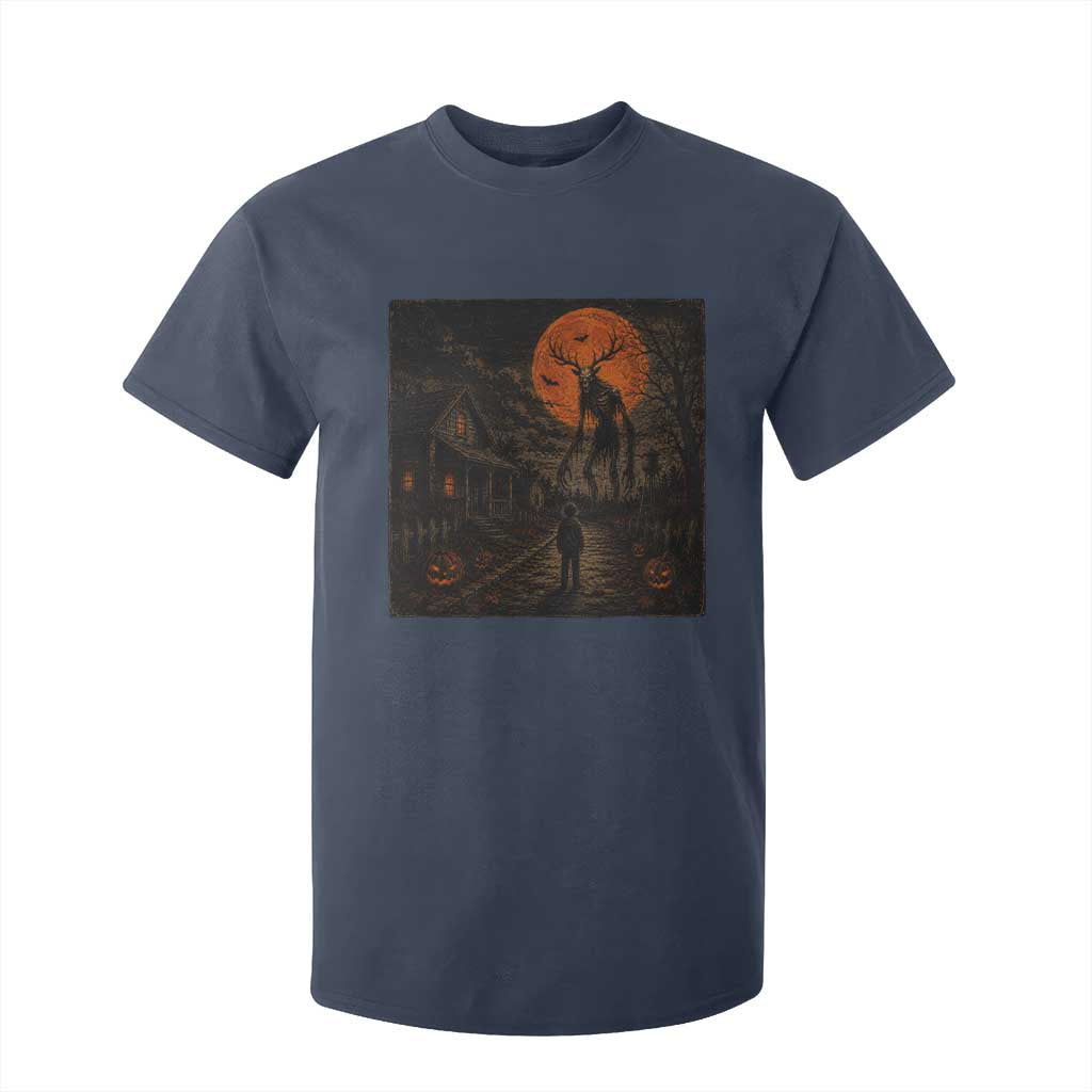 Wendigo Halloween T Shirt For Kid Vintage Deer Skull Spooky Night Graphic TS10 Navy Print Your Wear