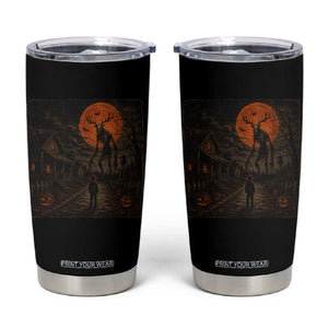 Wendigo Halloween Tumbler Cup Vintage Deer Skull Spooky Night Graphic TS10 Black Print Your Wear