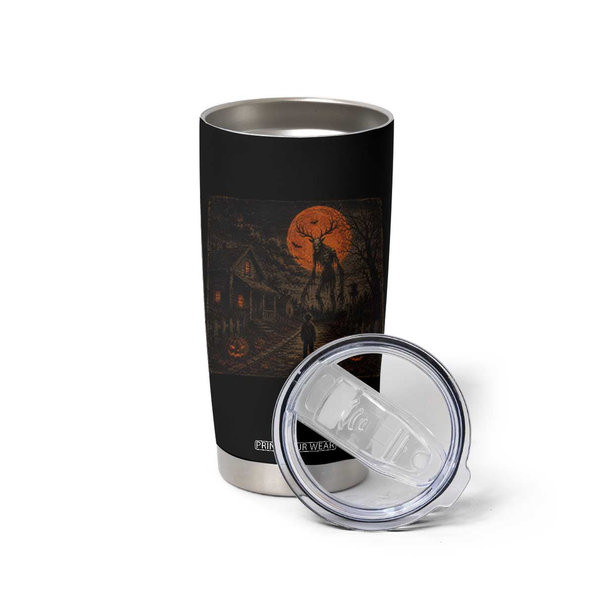 Wendigo Halloween Tumbler Cup Vintage Deer Skull Spooky Night Graphic TS10 Print Your Wear