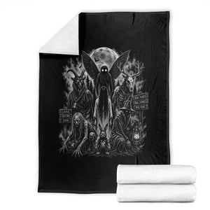 Cryptid Monsters Urban Legends Throw Blanket Vintage Dark Folklore Leave Before Dark Graphic TS10 Black Print Your Wear