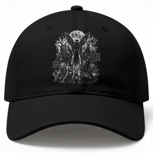 Cryptid Monsters Urban Legends Baseball Cap Vintage Dark Folklore Leave Before Dark Graphic TS10 Print Your Wear