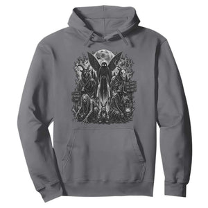 Cryptid Monsters Urban Legends Hoodie Vintage Dark Folklore Leave Before Dark Graphic TS10 Charcoal Print Your Wear