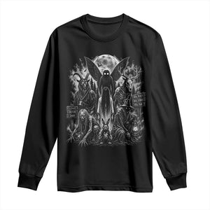 Cryptid Monsters Urban Legends Long Sleeve Shirt Vintage Dark Folklore Leave Before Dark Graphic TS10 Black Print Your Wear