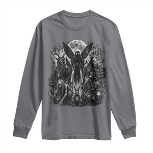 Cryptid Monsters Urban Legends Long Sleeve Shirt Vintage Dark Folklore Leave Before Dark Graphic TS10 Charcoal Print Your Wear