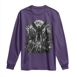 Cryptid Monsters Urban Legends Long Sleeve Shirt Vintage Dark Folklore Leave Before Dark Graphic TS10 Purple Print Your Wear
