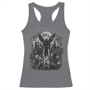 Cryptid Monsters Urban Legends Racerback Tank Top Vintage Dark Folklore Leave Before Dark Graphic TS10 Charcoal Print Your Wear