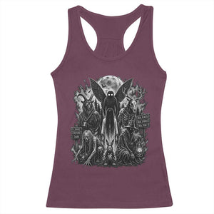 Cryptid Monsters Urban Legends Racerback Tank Top Vintage Dark Folklore Leave Before Dark Graphic TS10 Maroon Print Your Wear
