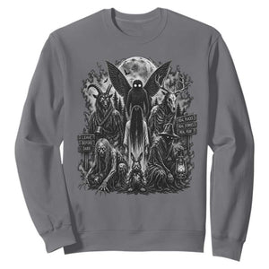 Cryptid Monsters Urban Legends Sweatshirt Vintage Dark Folklore Leave Before Dark Graphic TS10 Charcoal Print Your Wear