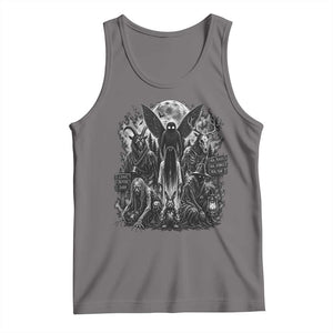 Cryptid Monsters Urban Legends Tank Top Vintage Dark Folklore Leave Before Dark Graphic TS10 Deep Heather Print Your Wear