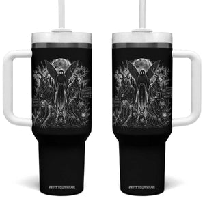 Cryptid Monsters Urban Legends Tumbler With Handle Vintage Dark Folklore Leave Before Dark Graphic TS10 One Size: 40 oz Black Print Your Wear