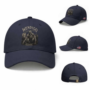 Wendigo Cryptid Monster Baseball Cap Heavy Metal Dark Fantasy Horror Graphic TS10 Baseball Cap Universal Fit Navy Print Your Wear