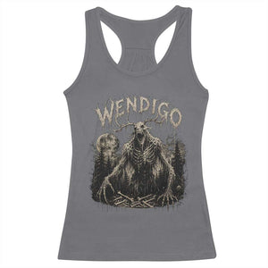 Wendigo Cryptid Monster Racerback Tank Top Heavy Metal Dark Fantasy Horror Graphic TS10 Charcoal Print Your Wear