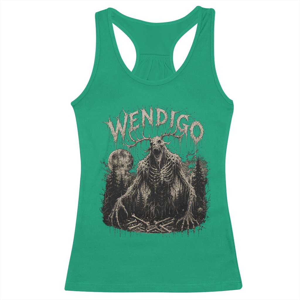 Wendigo Cryptid Monster Racerback Tank Top Heavy Metal Dark Fantasy Horror Graphic TS10 Irish Green Print Your Wear