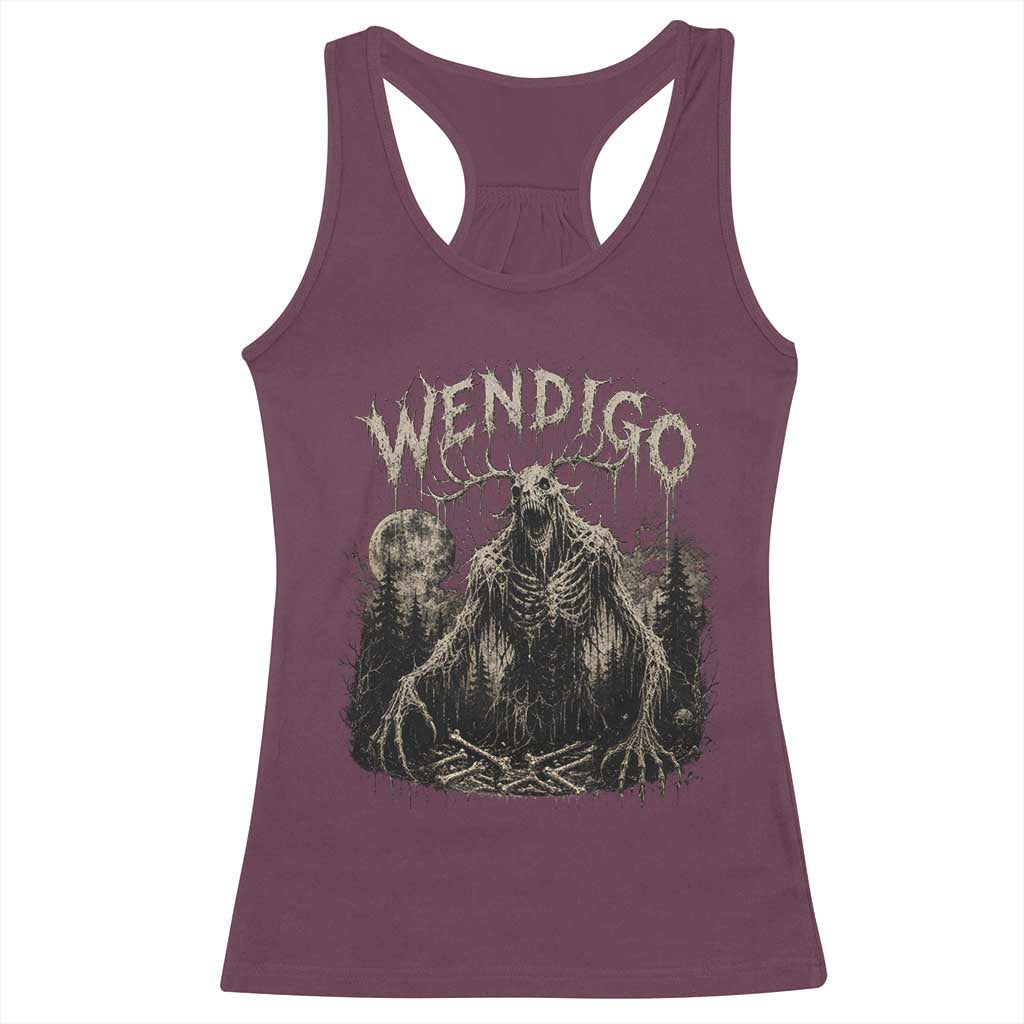 Wendigo Cryptid Monster Racerback Tank Top Heavy Metal Dark Fantasy Horror Graphic TS10 Maroon Print Your Wear