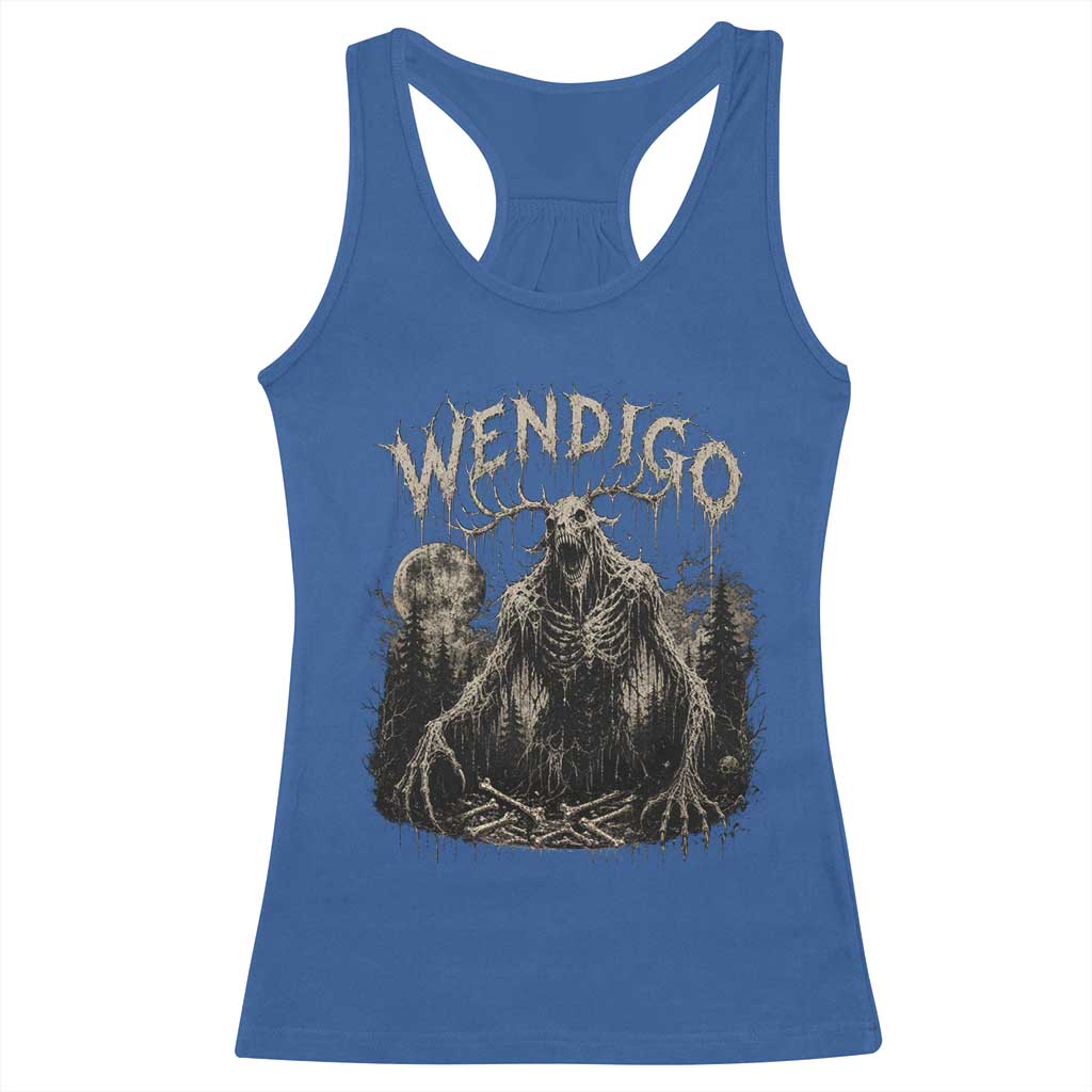 Wendigo Cryptid Monster Racerback Tank Top Heavy Metal Dark Fantasy Horror Graphic TS10 Royal Blue Print Your Wear