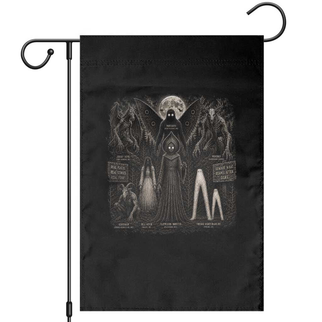 American Folklore Cryptids Mothman Wendigo Jersey Devil Graphic Garden Flag Gothic Dark Fantasy Vintage Spooky Monster