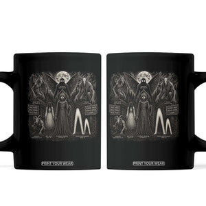 American Folklore Cryptids Mothman Wendigo Jersey Devil Graphic Coffee Mug Gothic Dark Fantasy Vintage Spooky Monster