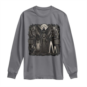 American Folklore Cryptids Mothman Wendigo Jersey Devil Graphic Long Sleeve Shirt Gothic Dark Fantasy Vintage Spooky Monster
