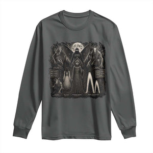 American Folklore Cryptids Mothman Wendigo Jersey Devil Graphic Long Sleeve Shirt Gothic Dark Fantasy Vintage Spooky Monster