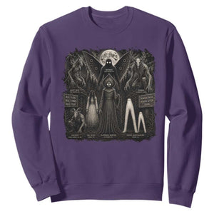 American Folklore Cryptids Mothman Wendigo Jersey Devil Graphic Sweatshirt Gothic Dark Fantasy Vintage Spooky Monster