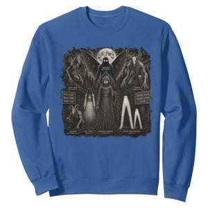 American Folklore Cryptids Mothman Wendigo Jersey Devil Graphic Sweatshirt Gothic Dark Fantasy Vintage Spooky Monster