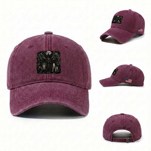 American Folklore Cryptids Mothman Wendigo Jersey Devil Graphic Washed Cotton Baseball Cap Gothic Dark Fantasy Vintage Spooky Monster