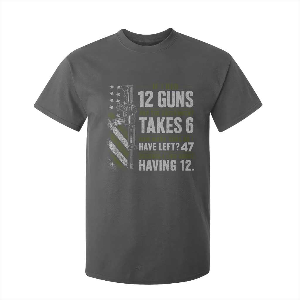 If I Had 12 Guns and The Government Math Second Amendment T Shirt For Kid TS10 Dark Heather Print Your Wear