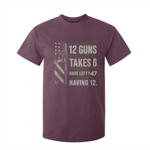 If I Had 12 Guns and The Government Math Second Amendment T Shirt For Kid TS10 Maroon Print Your Wear