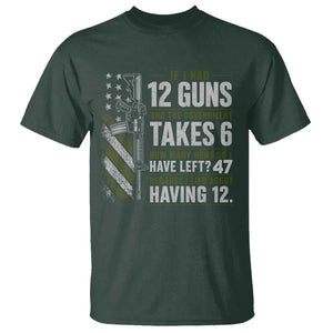 If I Had 12 Guns and The Government Math Second Amendment T Shirt TS10 Dark Forest Green Print Your Wear