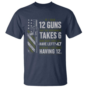 If I Had 12 Guns and The Government Math Second Amendment T Shirt TS10 Navy Print Your Wear