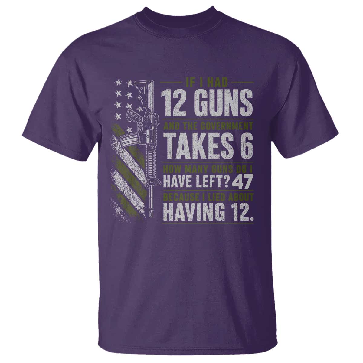 If I Had 12 Guns and The Government Math Second Amendment T Shirt TS10 Purple Print Your Wear