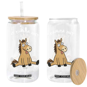 This Actually Is My First Rodeo Funny Silly Horse Glass Can 1st Birthday Meme TS10 Print Your Wear