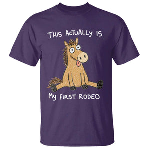 This Actually Is My First Rodeo Funny Silly Horse T Shirt 1st Birthday Meme TS10 Purple Print Your Wear
