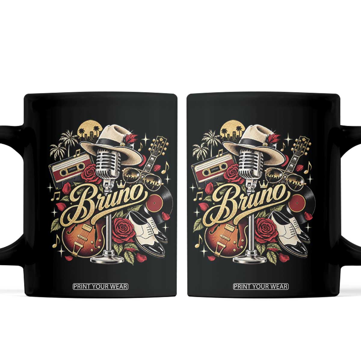 Vintage Classic 70s 80s Country Rodeo Music Cowboy Boots Rose Graphic Coffee Mug