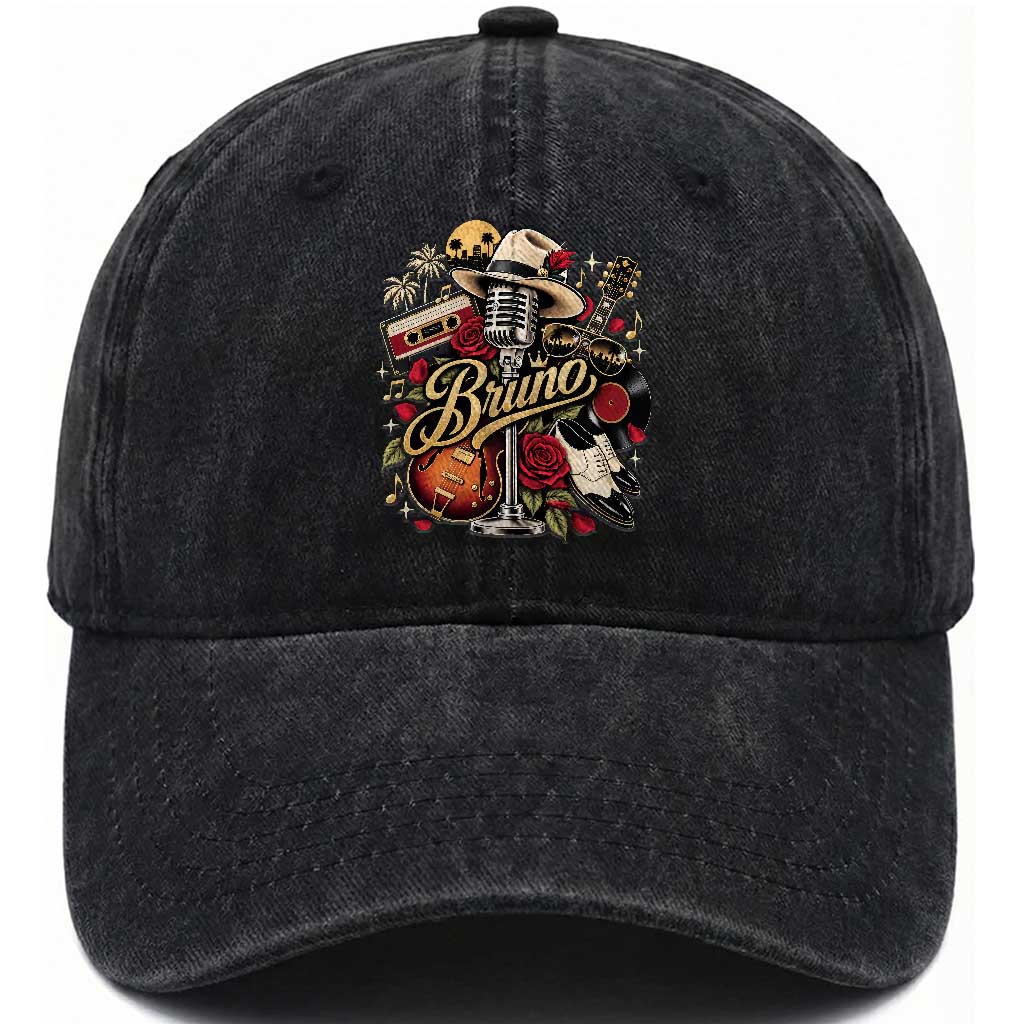 Vintage Classic 70s 80s Country Rodeo Music Cowboy Boots Rose Graphic Washed Cotton Baseball Cap