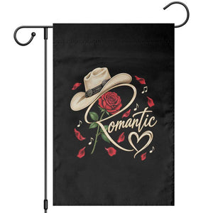 Romantic Cowboy Hat Red Rose Western Country Rodeo Graphic Garden Flag