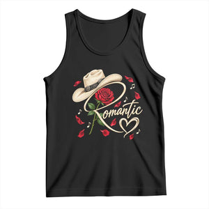 Romantic Cowboy Hat Red Rose Western Country Rodeo Graphic Tank Top