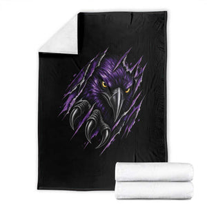 Vintage Game Day Purple Raven Sport Fan Throw Blanket