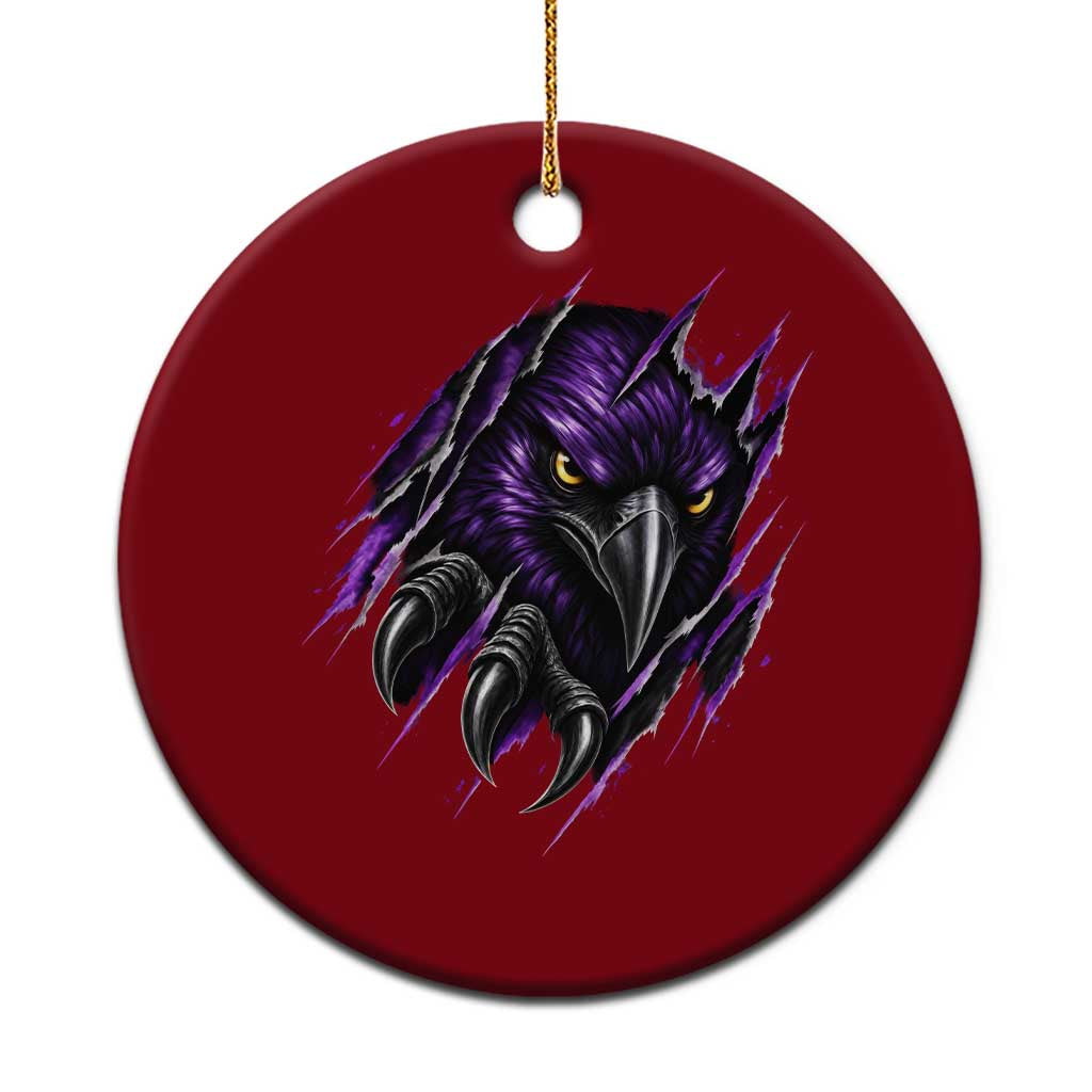 Vintage Game Day Purple Raven Sport Fan Ceramic Ornament